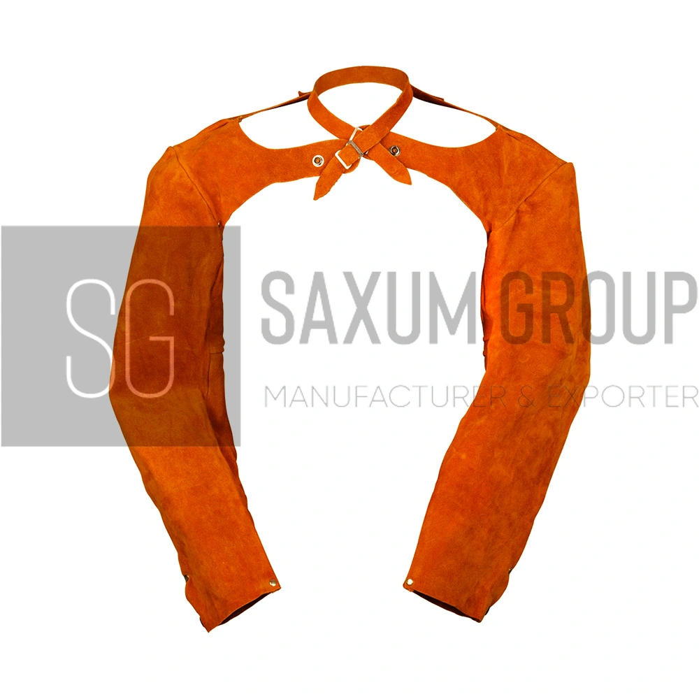 Orange Split Sleeves with neck straps for welders
